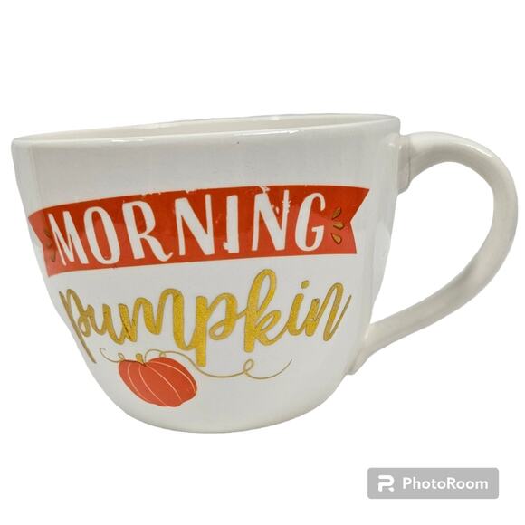 Amscan "Morning Pumpkin" Fall Halloween XL 27-oz Coffee Mug - Picture 1 of 4